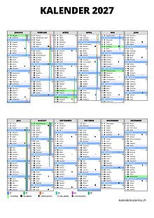 Klassischer Kalender (altes Modell)
