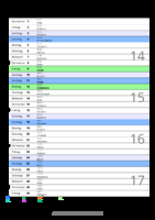 Kalender April 2077 im Hochformat mit Notizbereich