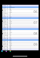 Kalender Februar 2076 im Hochformat mit Notizbereich