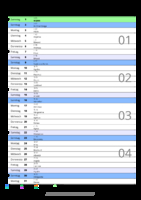 Kalender Januar 2084 im Hochformat mit Notizbereich