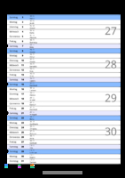 Kalender Juli 2068 im Hochformat mit Notizbereich