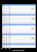 Kalender Juli 2074 im Hochformat mit Notizbereich