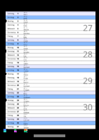 Kalender Juli 2084 im Hochformat mit Notizbereich