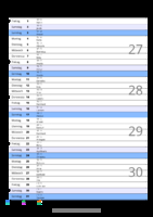 Kalender Juli 2089 im Hochformat mit Notizbereich