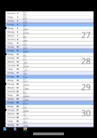 Kalender Juli 2094 im Hochformat mit Notizbereich