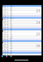 Kalender Juni 2053 im Hochformat mit Notizbereich