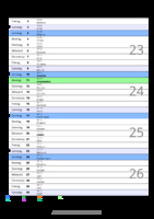 Kalender Juni 2057 im Hochformat mit Notizbereich