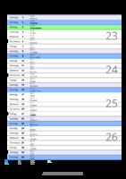 Kalender Juni 2058 im Hochformat mit Notizbereich