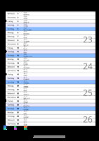Kalender Juni 2061 im Hochformat mit Notizbereich