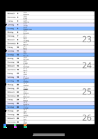 Kalender Juni 2067 im Hochformat mit Notizbereich