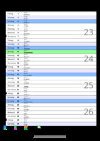 Kalender Juni 2068 im Hochformat mit Notizbereich