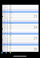 Kalender Juni 2072 im Hochformat mit Notizbereich