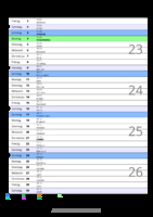 Kalender Juni 2074 im Hochformat mit Notizbereich