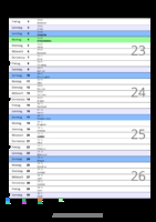Kalender Juni 2085 im Hochformat mit Notizbereich