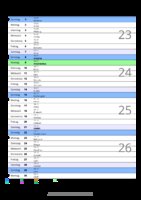 Kalender Juni 2087 im Hochformat mit Notizbereich
