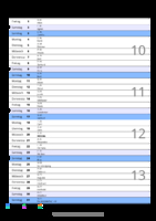 Kalender März 2075 im Hochformat mit Notizbereich