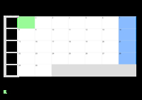 Kalender Juni 2099 im Querformat