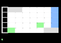 Kalender März 2084 im Querformat
