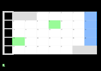 Kalender Mai 2086 im Querformat