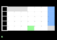 Kalender Mai 2098 im Querformat